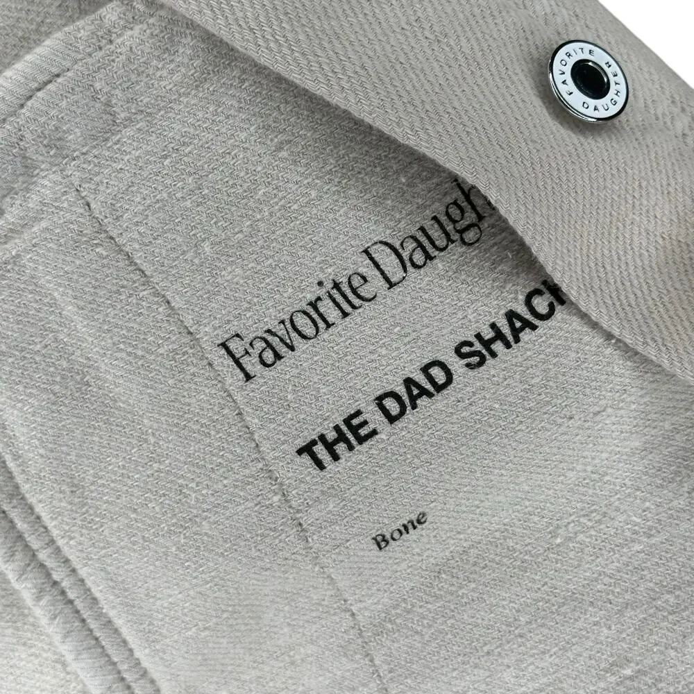FAVORITE DAUGHTER‎ The Dad Shacket Bone White Oversized Button Down Shirt Size S